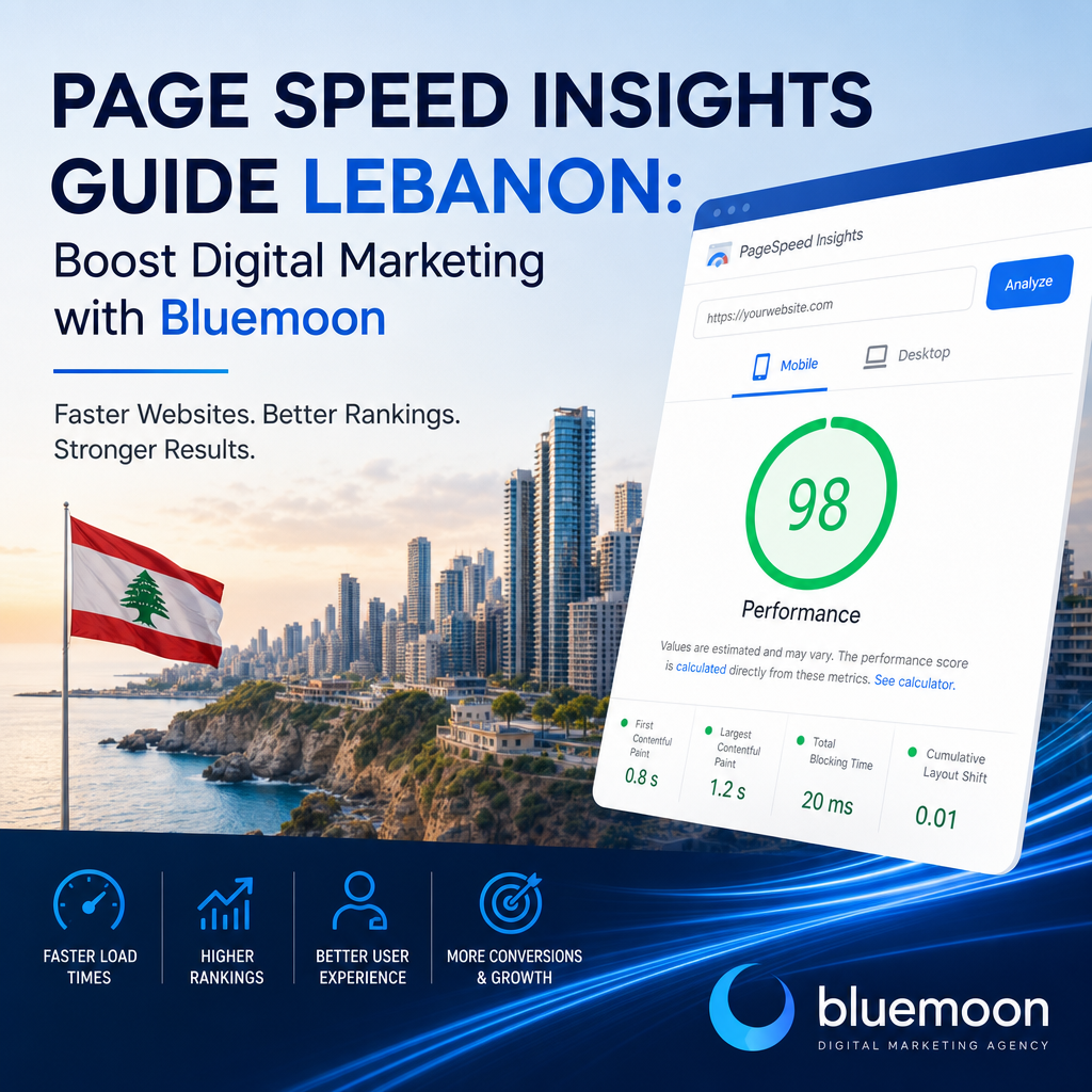 Screenshot of Page Speed Insights report highlighting website performance metrics to boost digital marketing in Lebanon with